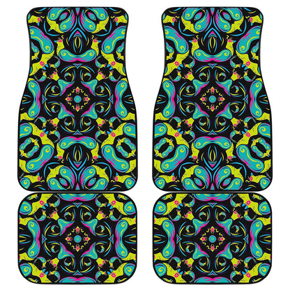 Ornament Psychedelic Trippy Print Front and Back Car Floor Mats