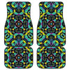 Ornament Psychedelic Trippy Print Front and Back Car Floor Mats