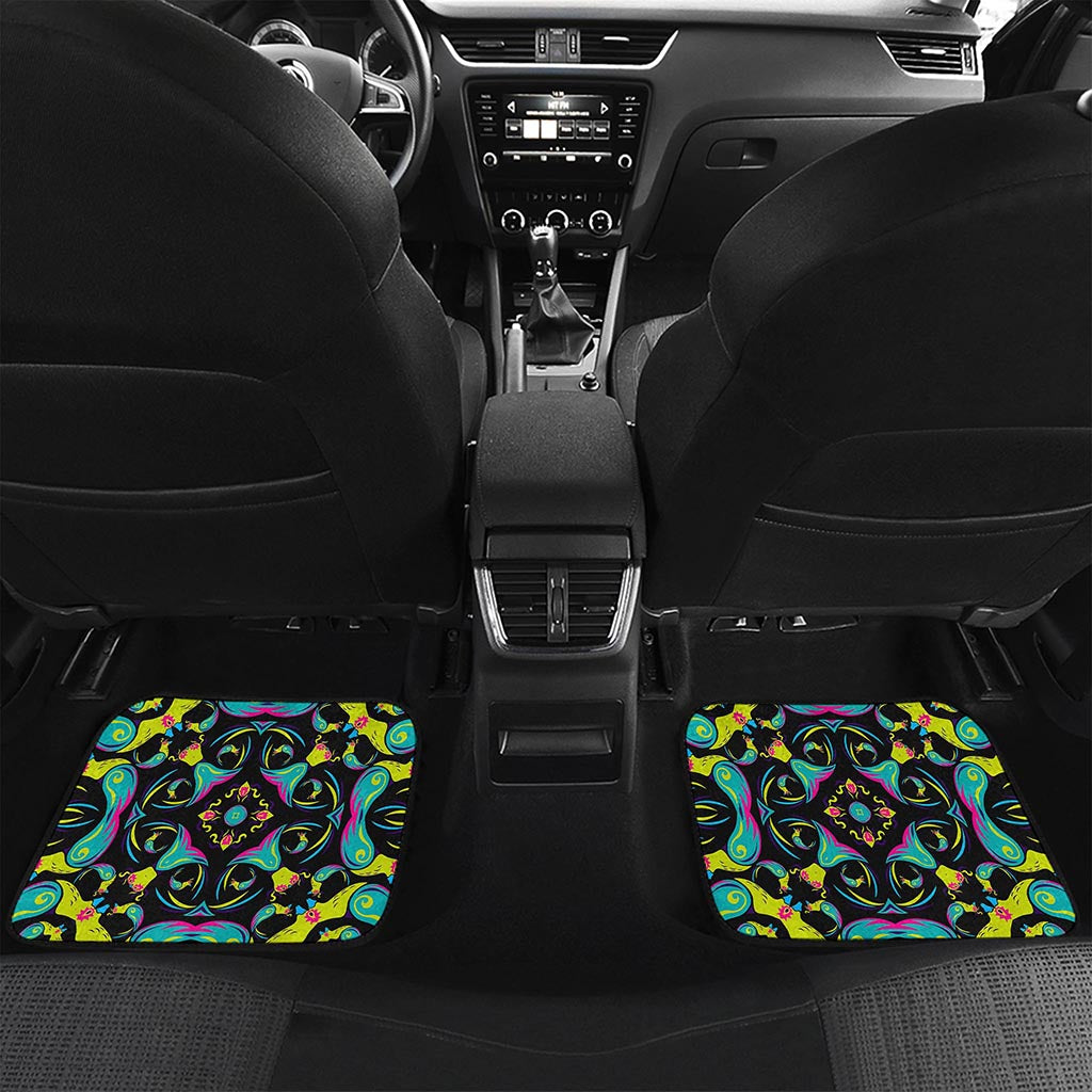 Ornament Psychedelic Trippy Print Front and Back Car Floor Mats