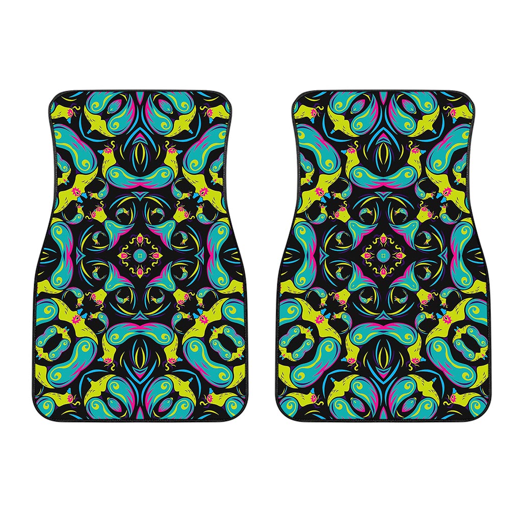 Ornament Psychedelic Trippy Print Front Car Floor Mats