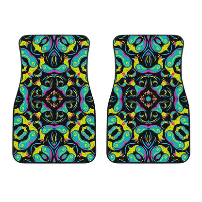 Ornament Psychedelic Trippy Print Front Car Floor Mats