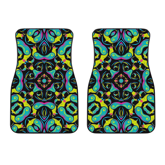 Ornament Psychedelic Trippy Print Front Car Floor Mats