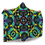 Ornament Psychedelic Trippy Print Hooded Blanket