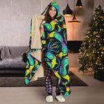 Ornament Psychedelic Trippy Print Hooded Blanket