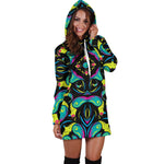 Ornament Psychedelic Trippy Print Hoodie Dress GearFrost