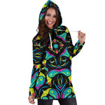 Ornament Psychedelic Trippy Print Hoodie Dress GearFrost