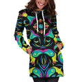 Ornament Psychedelic Trippy Print Pullover Hoodie Dress