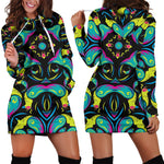 Ornament Psychedelic Trippy Print Hoodie Dress GearFrost