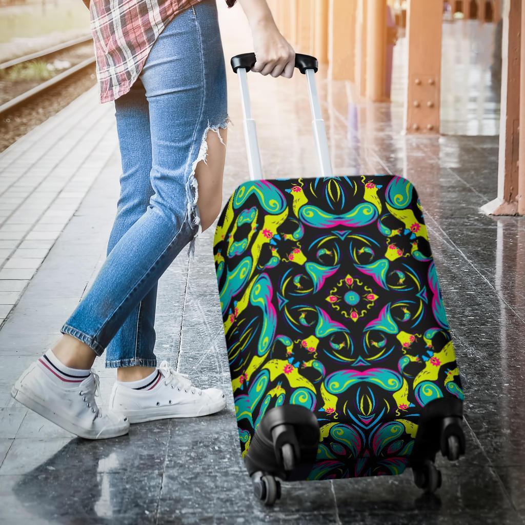 Ornament Psychedelic Trippy Print Luggage Cover GearFrost