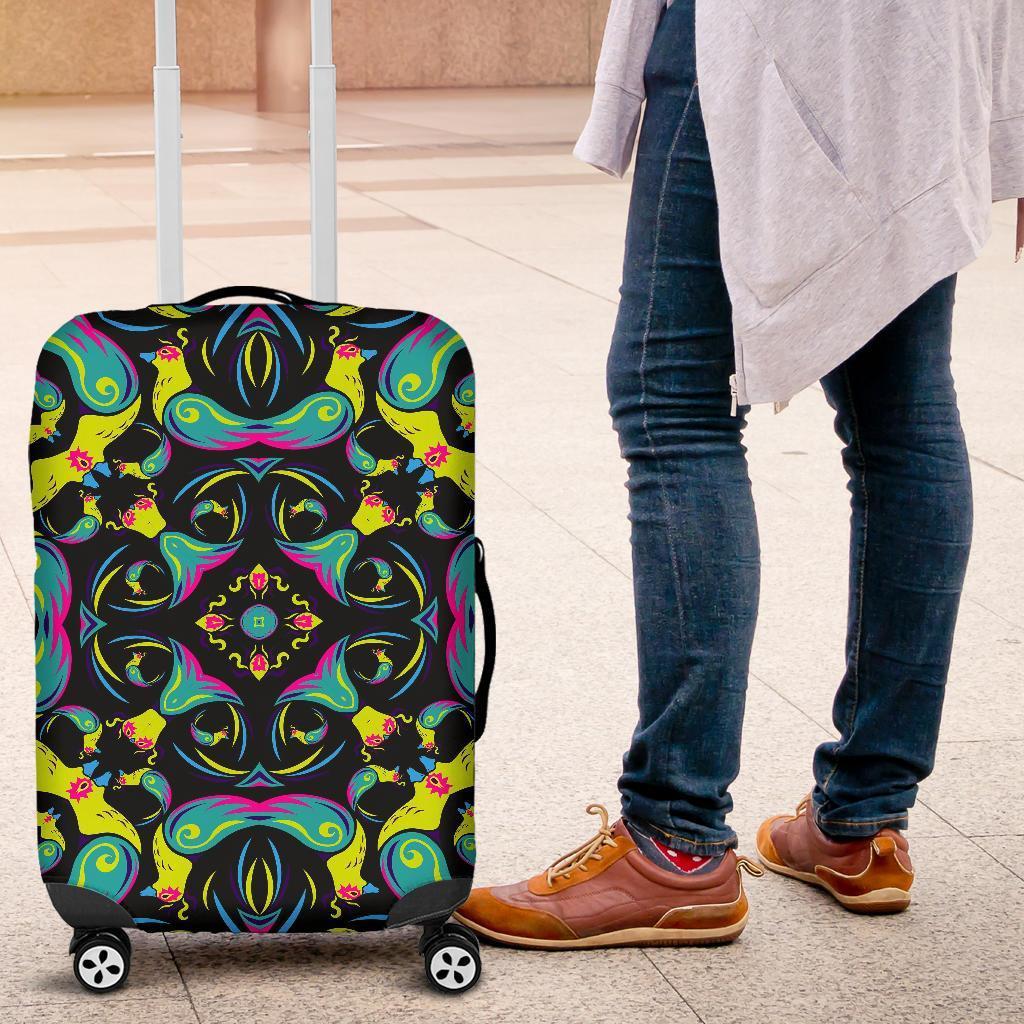 Ornament Psychedelic Trippy Print Luggage Cover GearFrost