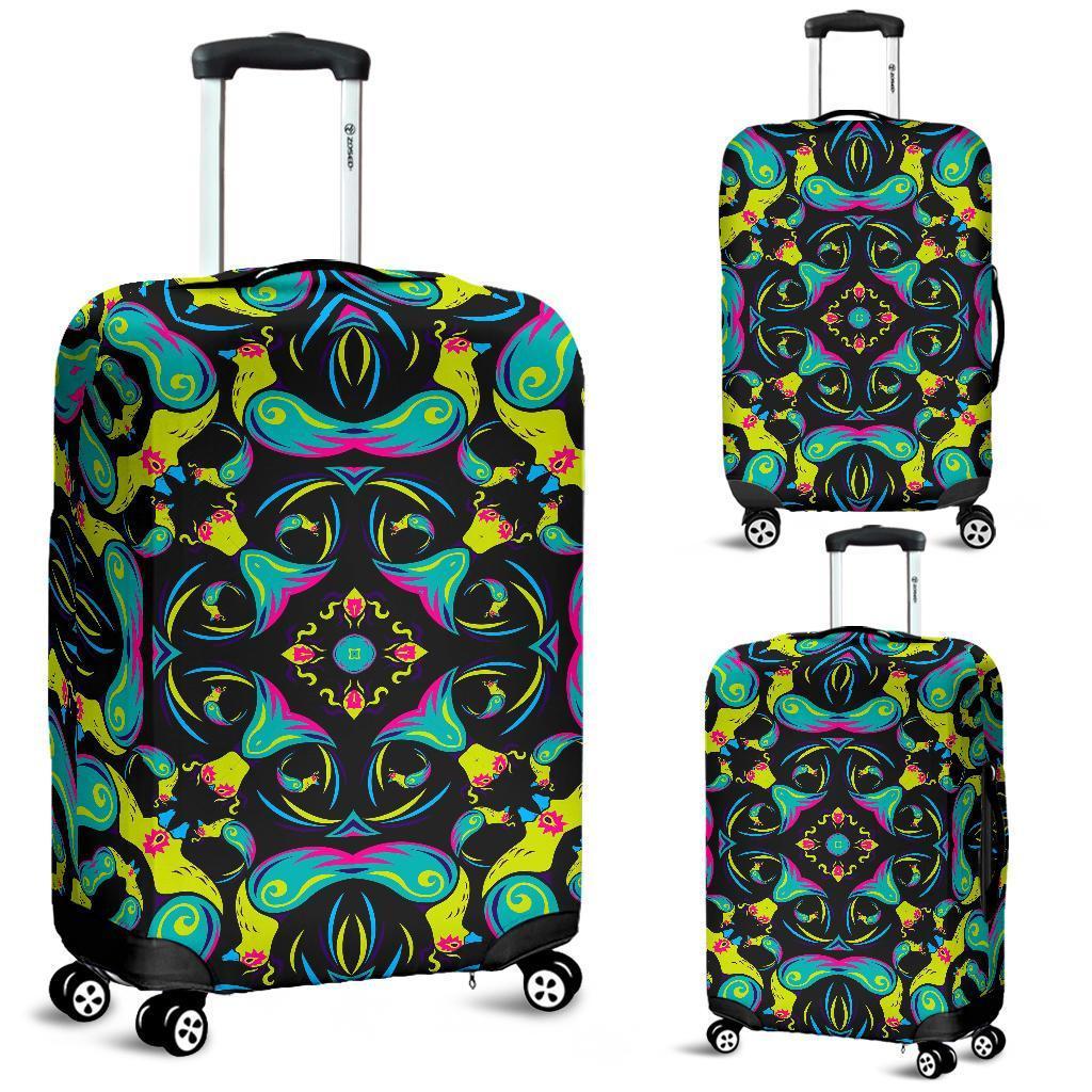 Ornament Psychedelic Trippy Print Luggage Cover GearFrost