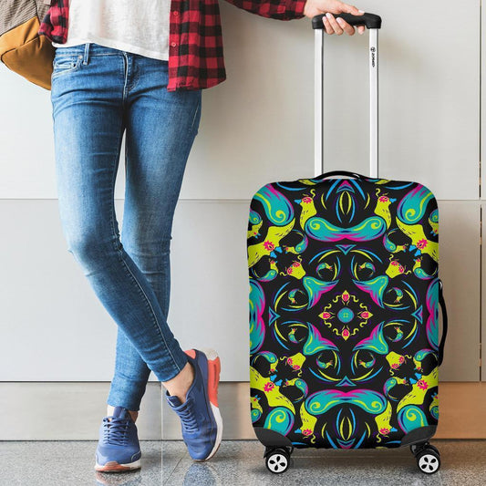 Ornament Psychedelic Trippy Print Luggage Cover GearFrost