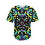 Ornament Psychedelic Trippy Print Men's Baseball Jersey