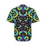 Ornament Psychedelic Trippy Print Men's Baseball Jersey