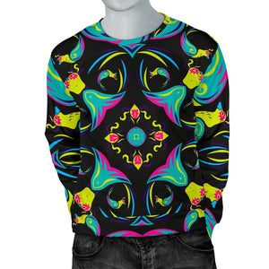 Ornament Psychedelic Trippy Print Men's Crewneck Sweatshirt GearFrost