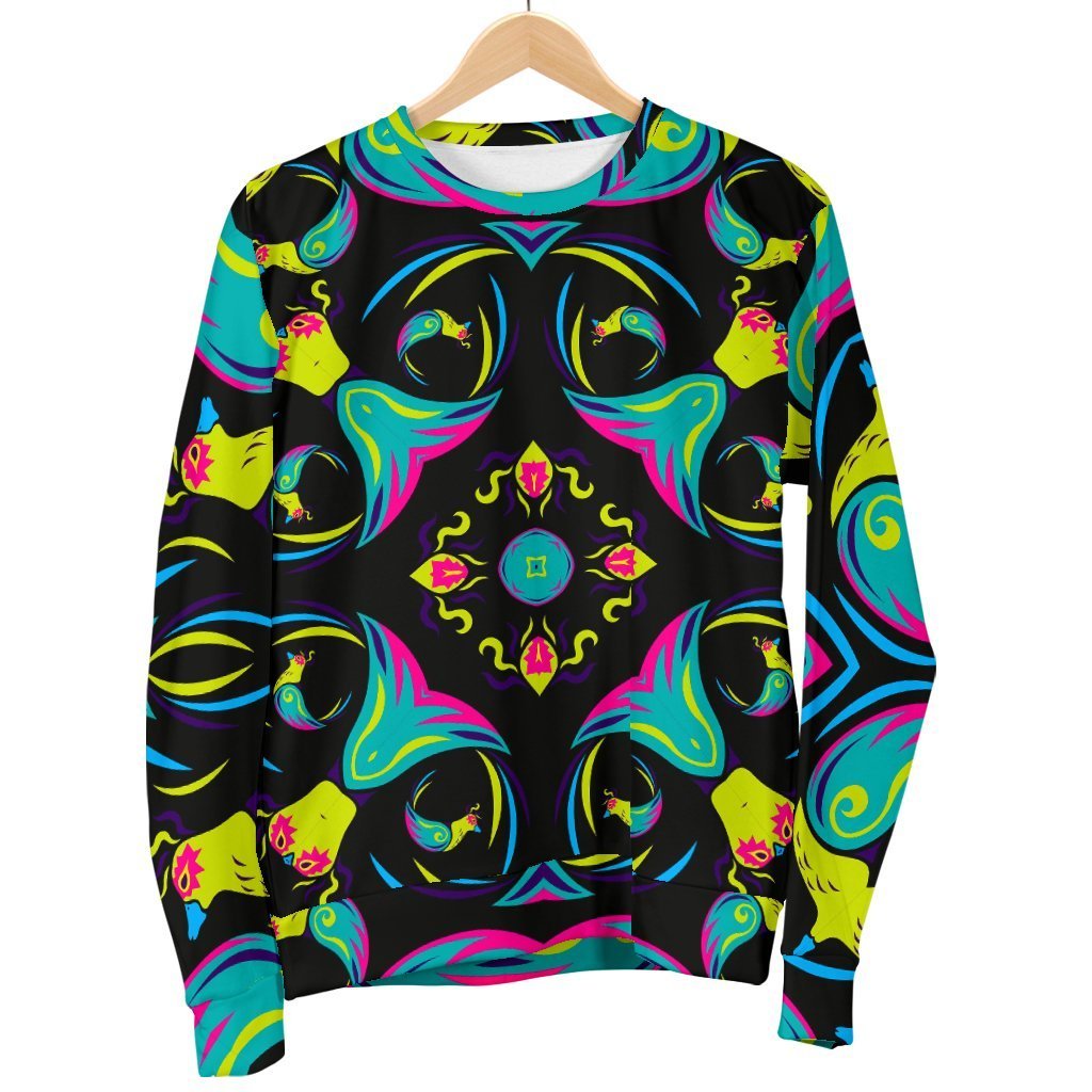 Ornament Psychedelic Trippy Print Men's Crewneck Sweatshirt GearFrost