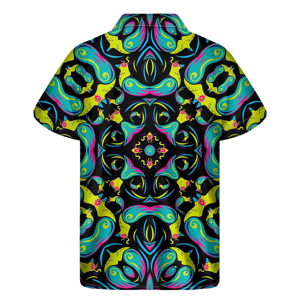Ornament Psychedelic Trippy Print Men's Short Sleeve Shirt