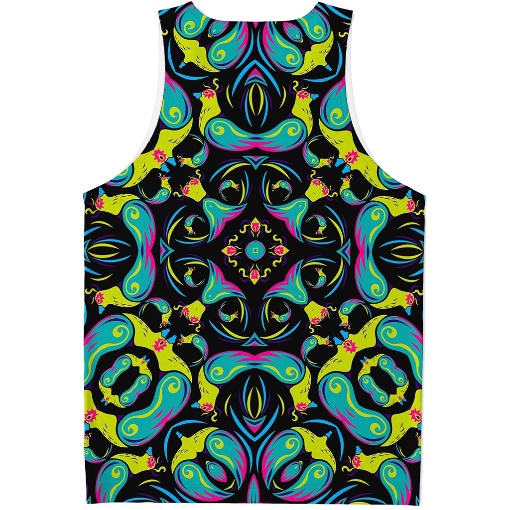 Ornament Psychedelic Trippy Print Men's Tank Top