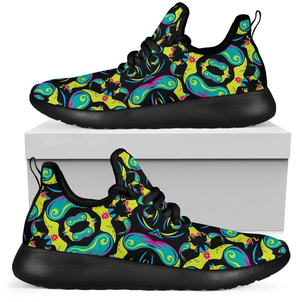 Ornament Psychedelic Trippy Print Mesh Knit Shoes GearFrost