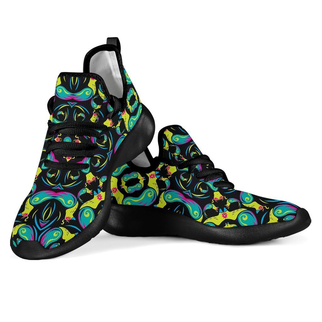 Ornament Psychedelic Trippy Print Mesh Knit Shoes GearFrost