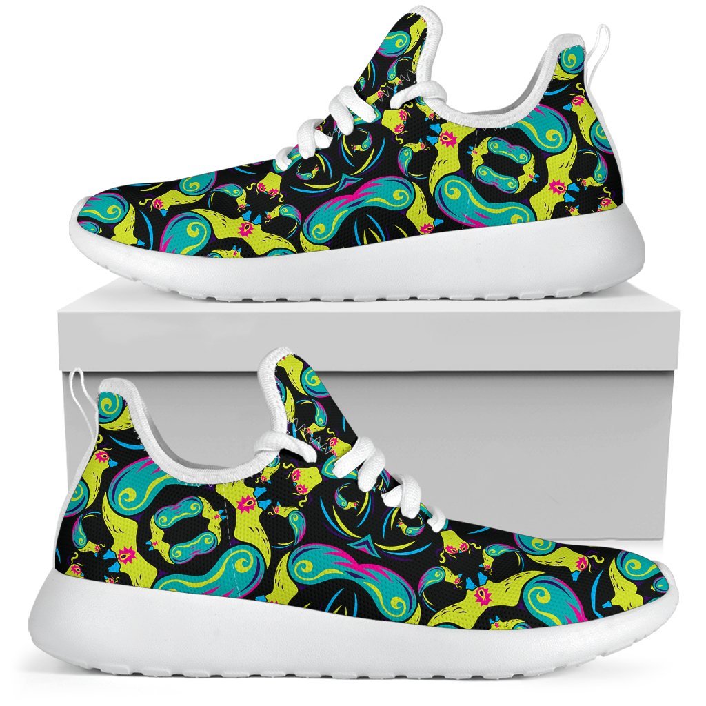 Ornament Psychedelic Trippy Print Mesh Knit Shoes GearFrost