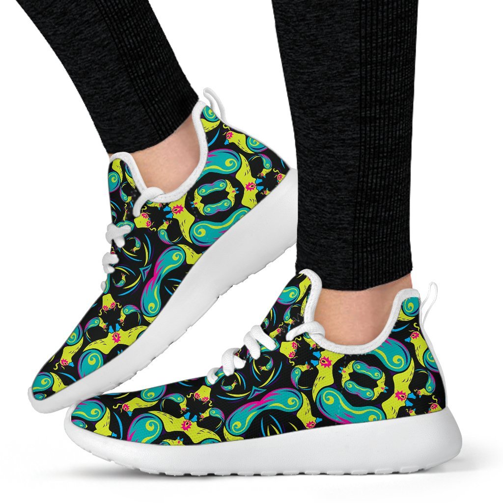 Ornament Psychedelic Trippy Print Mesh Knit Shoes GearFrost