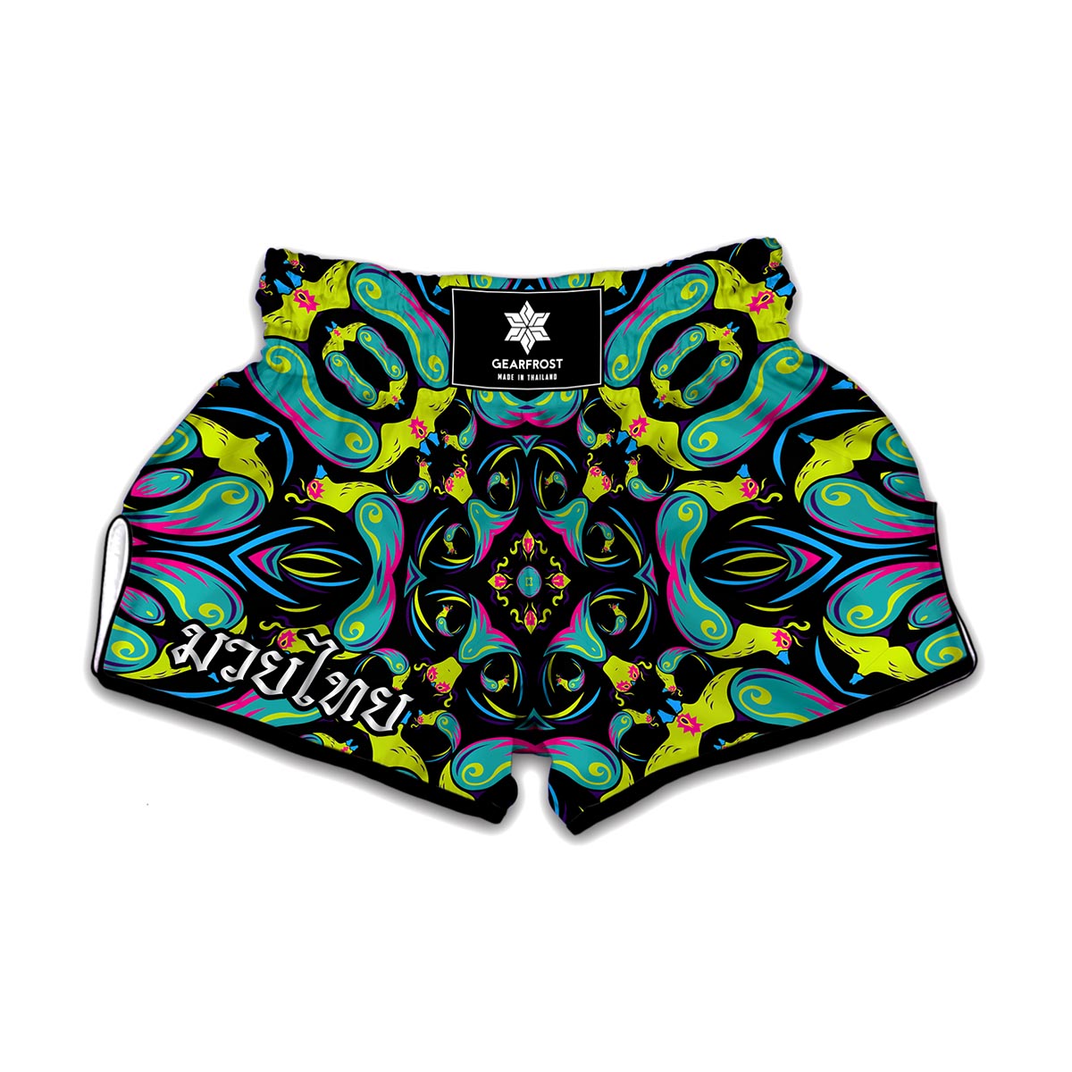 Ornament Psychedelic Trippy Print Muay Thai Boxing Shorts
