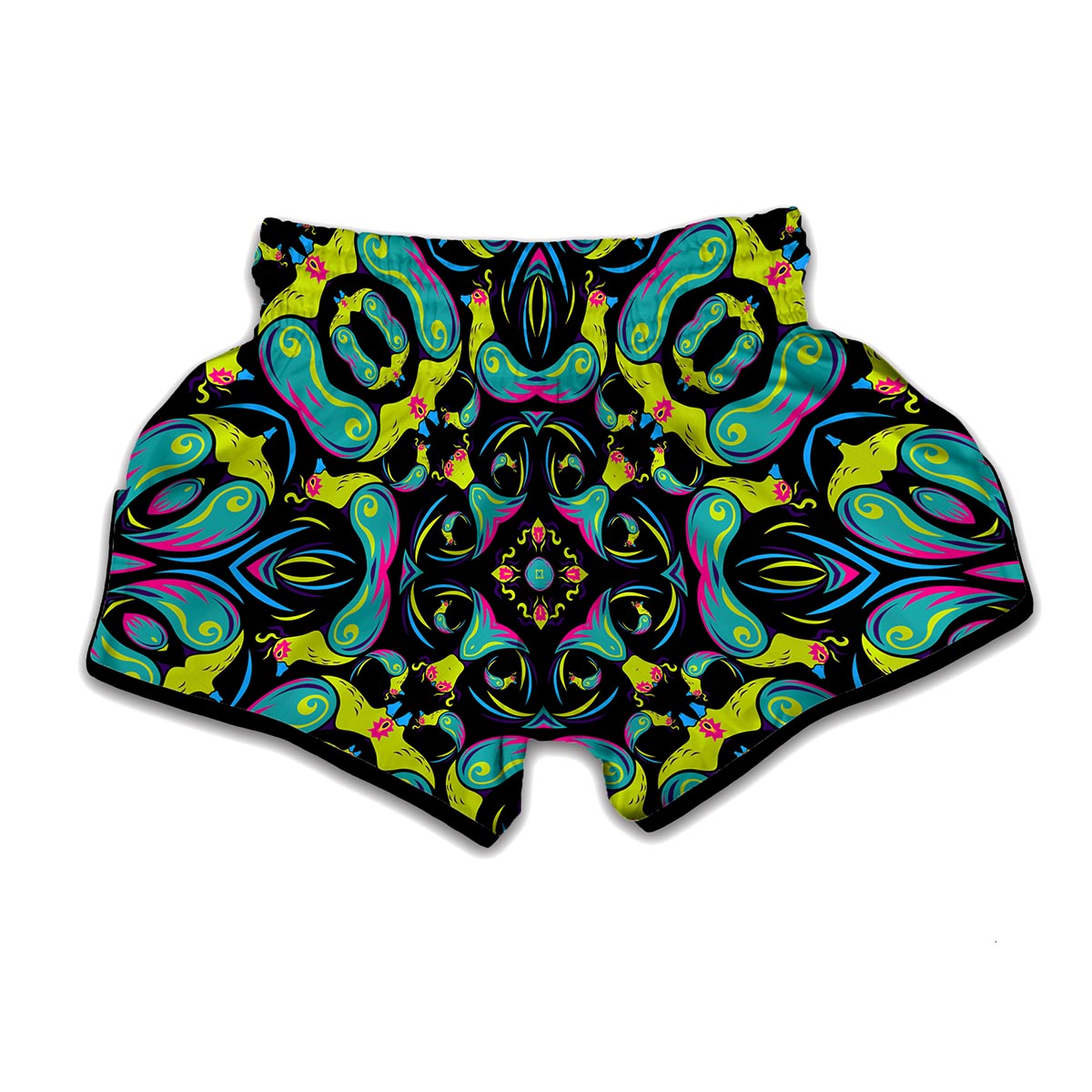 Ornament Psychedelic Trippy Print Muay Thai Boxing Shorts