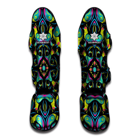 Ornament Psychedelic Trippy Print Muay Thai Shin Guard