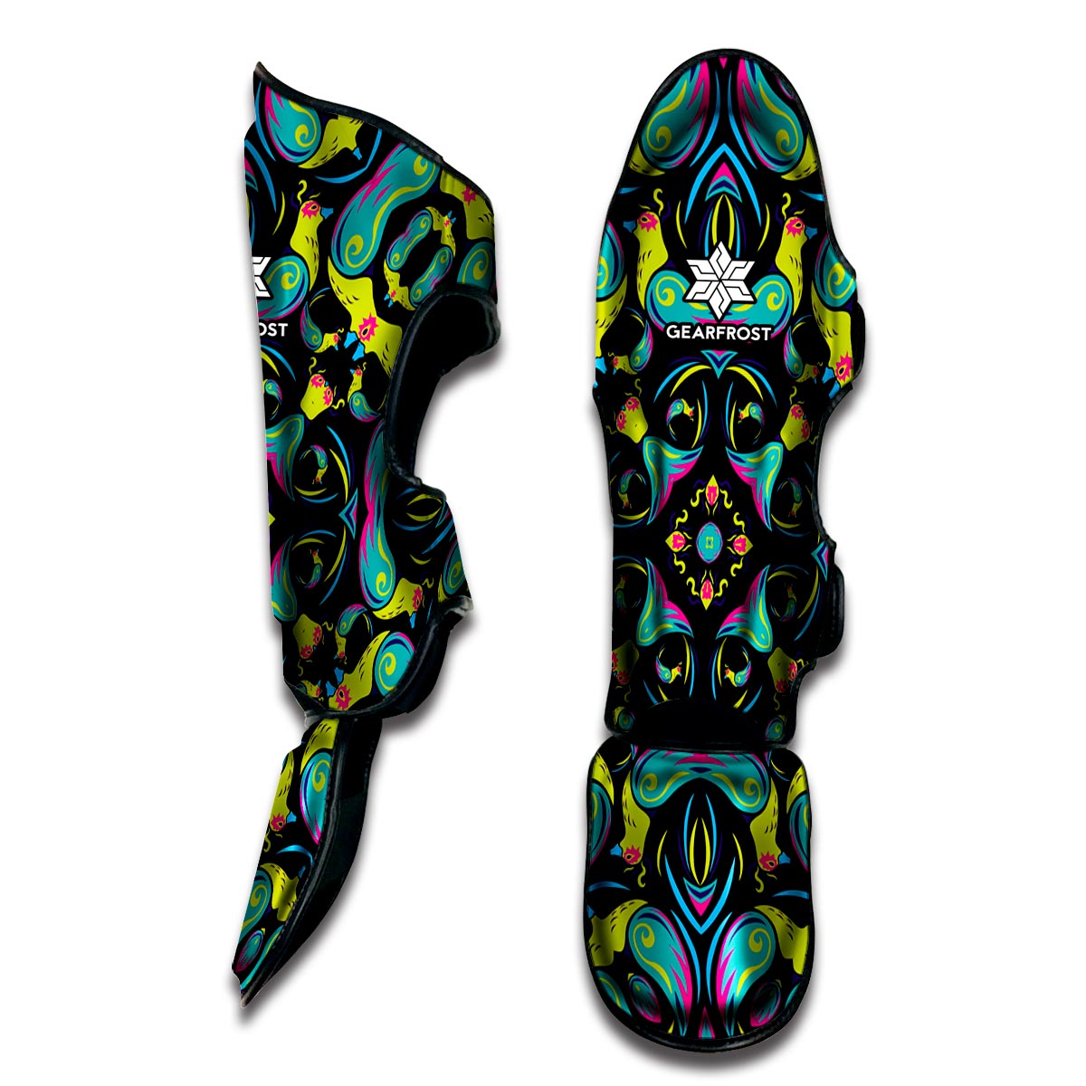 Ornament Psychedelic Trippy Print Muay Thai Shin Guard
