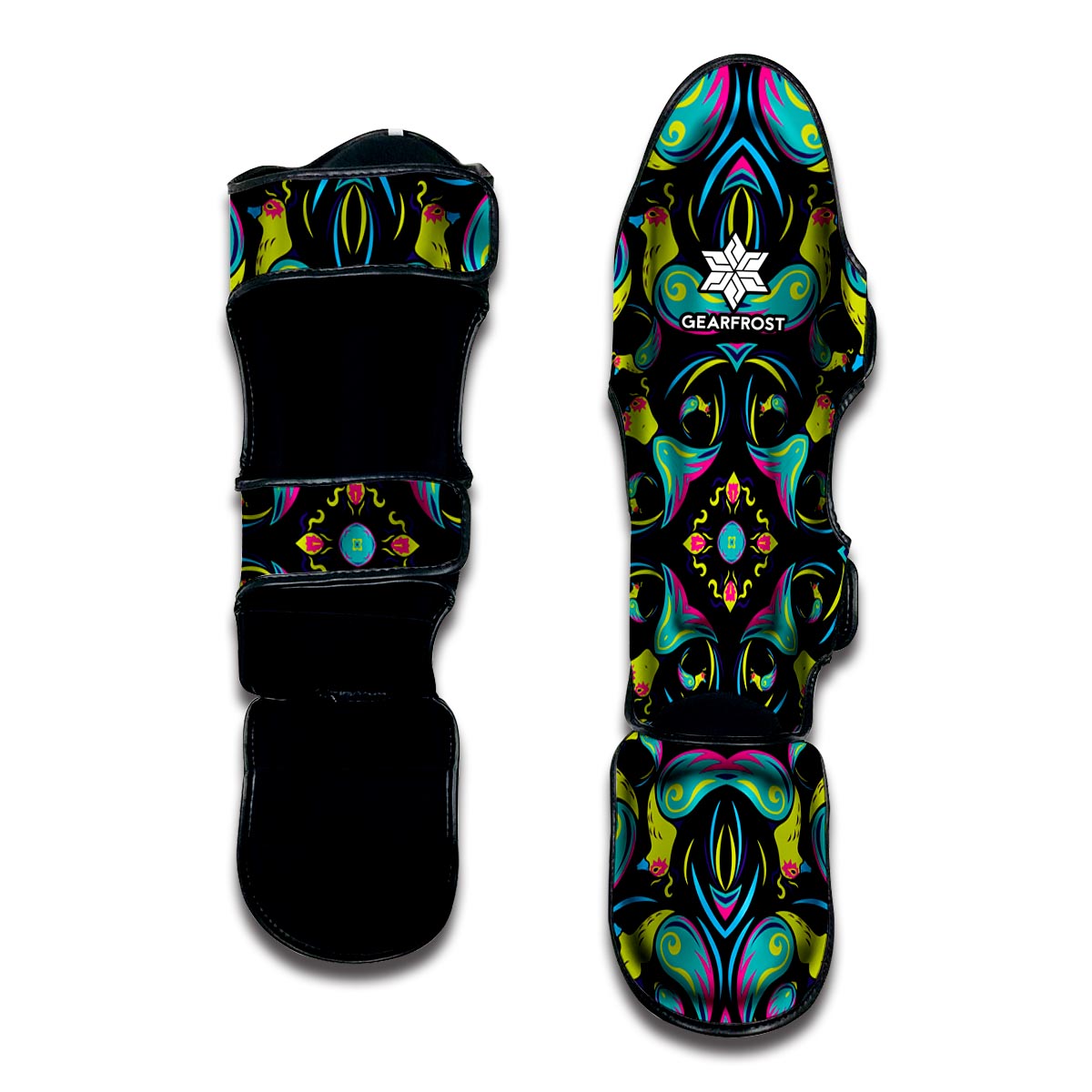 Ornament Psychedelic Trippy Print Muay Thai Shin Guard