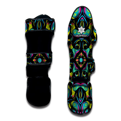 Ornament Psychedelic Trippy Print Muay Thai Shin Guard
