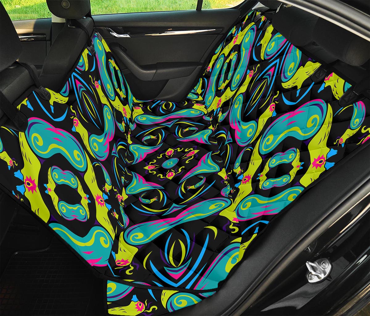 Ornament Psychedelic Trippy Print Pet Car Back Seat Cover