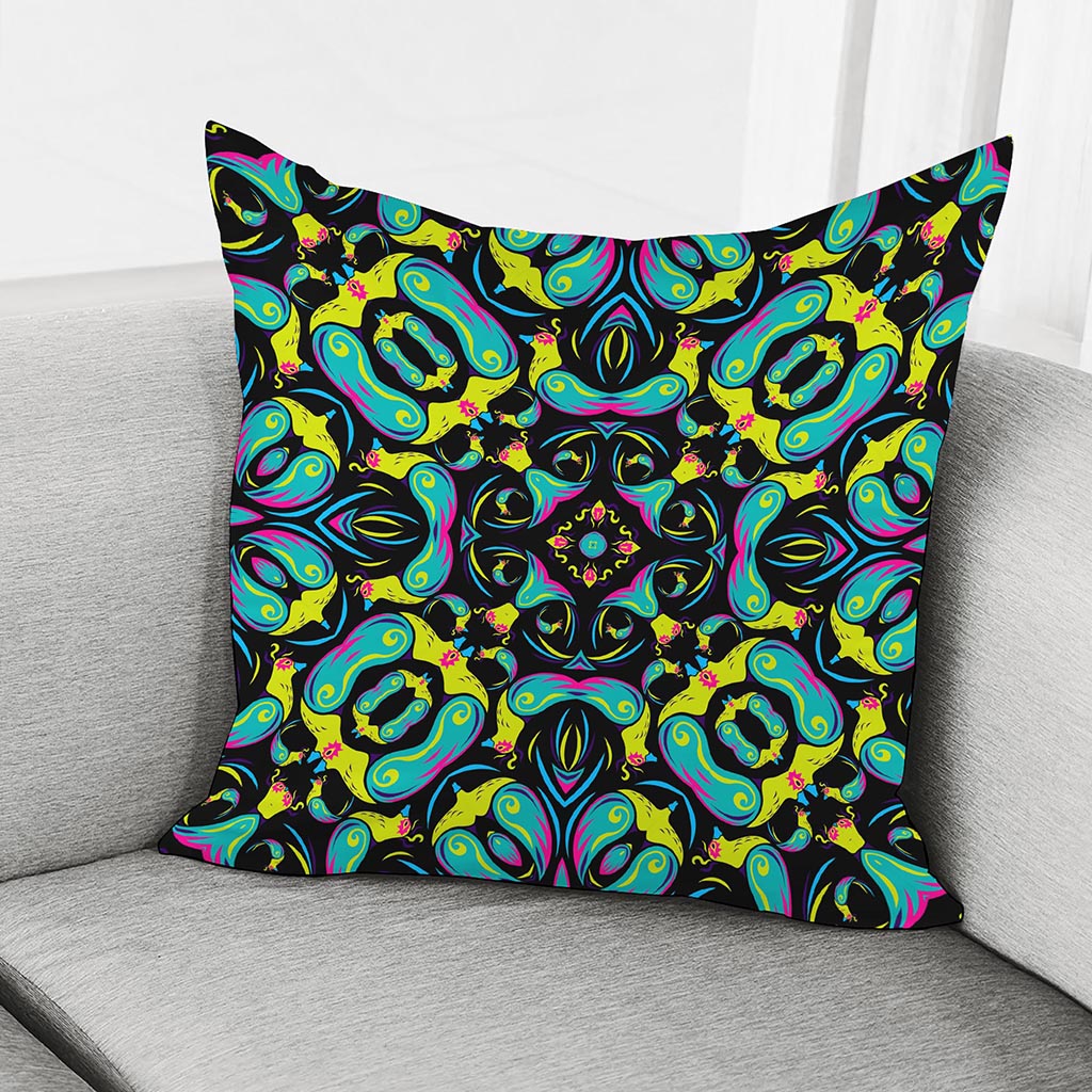 Ornament Psychedelic Trippy Print Pillow Cover