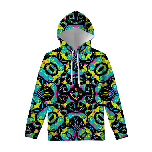 Ornament Psychedelic Trippy Print Pullover Hoodie