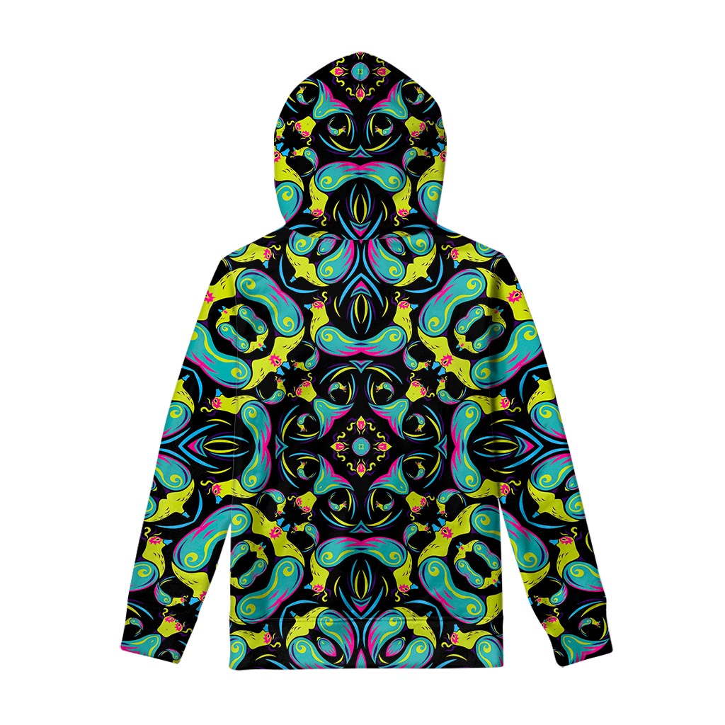 Ornament Psychedelic Trippy Print Pullover Hoodie