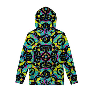 Ornament Psychedelic Trippy Print Pullover Hoodie