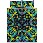 Ornament Psychedelic Trippy Print Quilt Bed Set