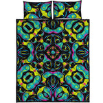 Ornament Psychedelic Trippy Print Quilt Bed Set