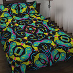 Ornament Psychedelic Trippy Print Quilt Bed Set