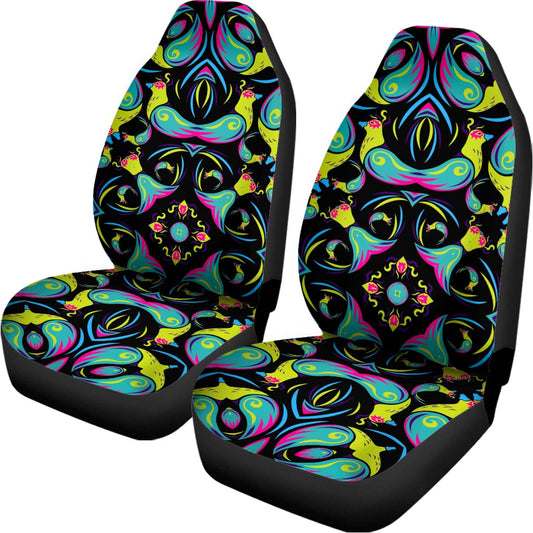 Ornament Psychedelic Trippy Print Universal Fit Car Seat Covers
