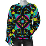 Ornament Psychedelic Trippy Print Women's Crewneck Sweatshirt GearFrost