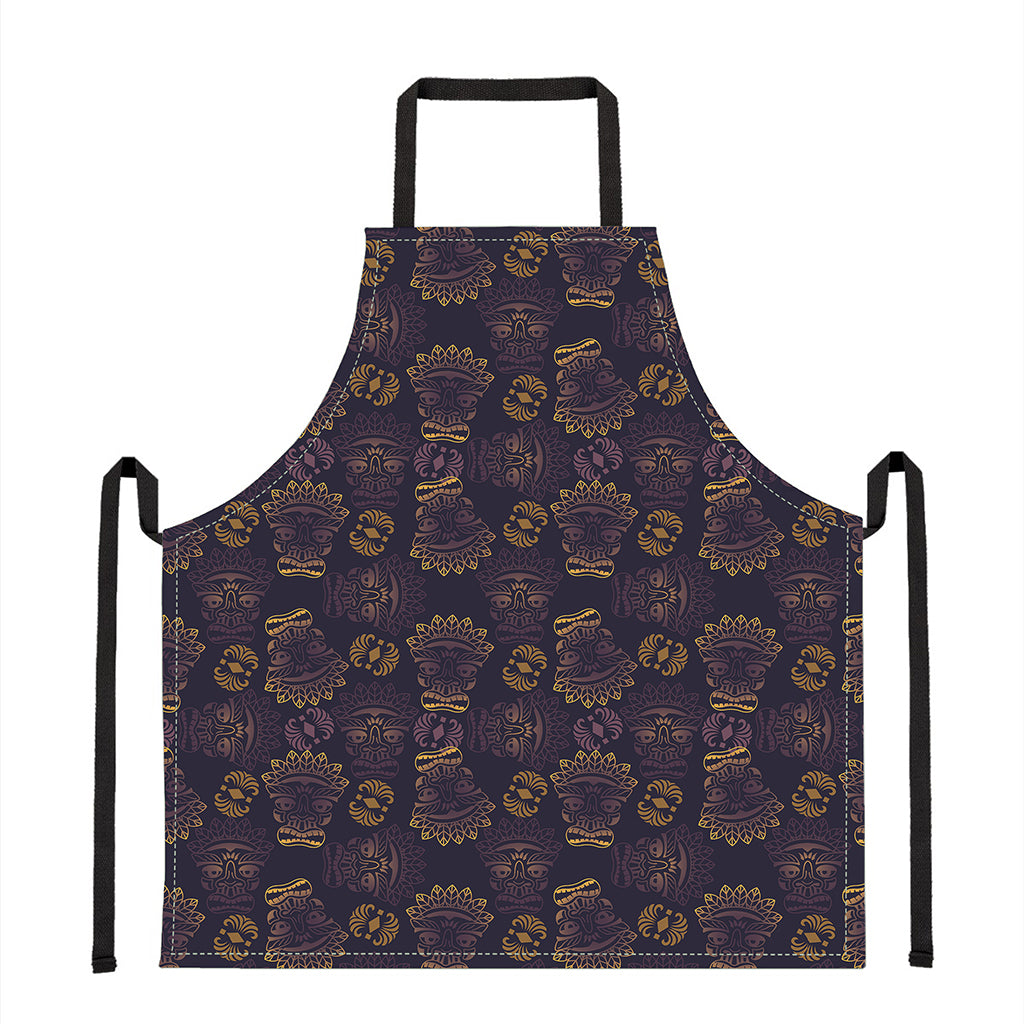Ornament Tiki Mask Pattern Print Apron