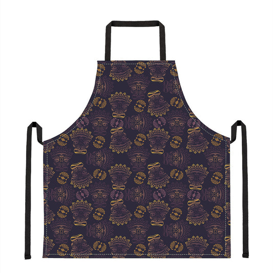 Ornament Tiki Mask Pattern Print Apron
