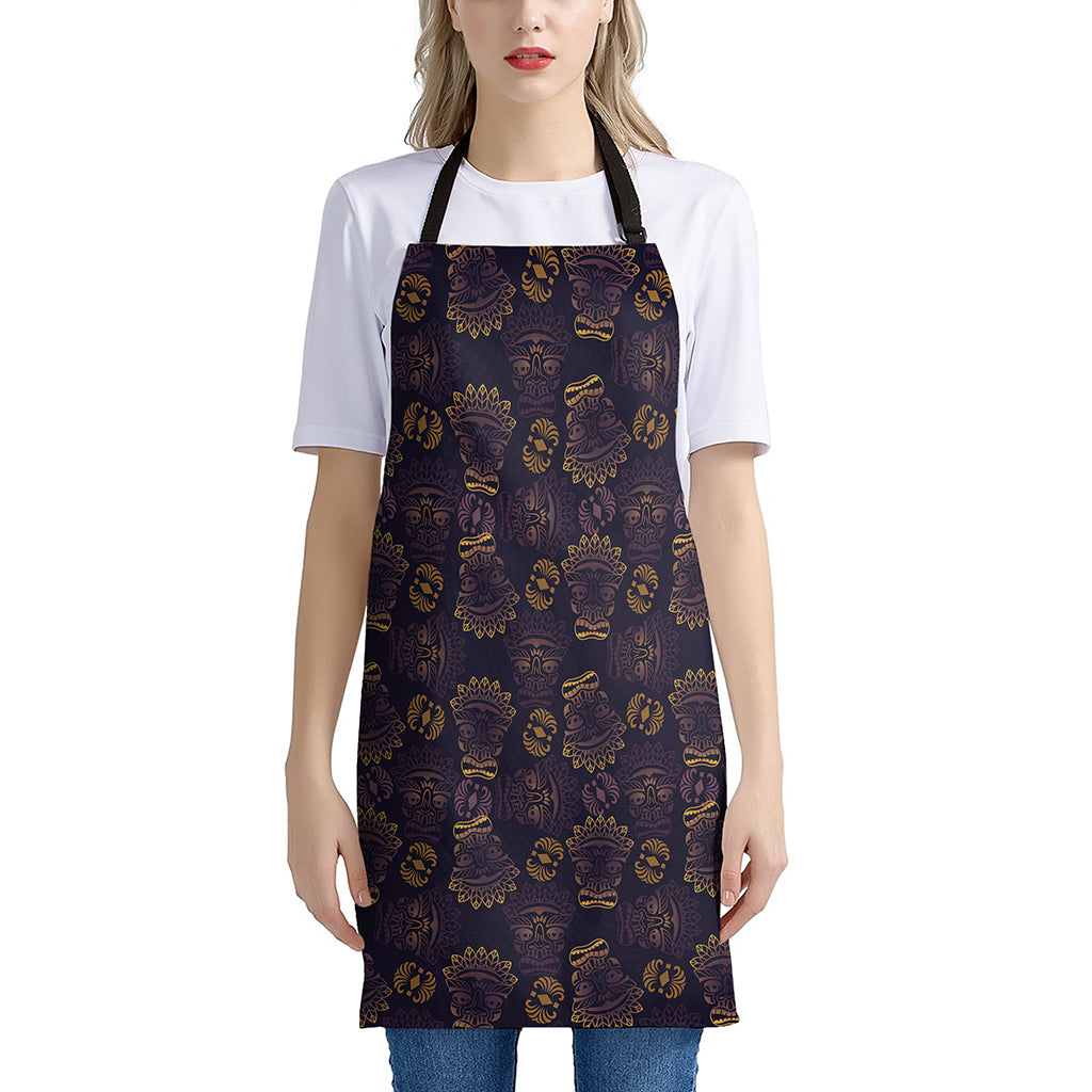 Ornament Tiki Mask Pattern Print Apron
