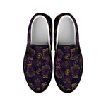 Ornament Tiki Mask Pattern Print Black Slip On Shoes