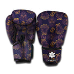 Ornament Tiki Mask Pattern Print Boxing Gloves