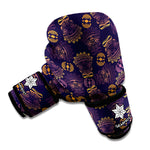 Ornament Tiki Mask Pattern Print Boxing Gloves