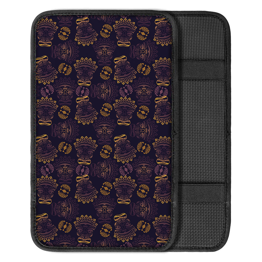 Ornament Tiki Mask Pattern Print Car Center Console Cover