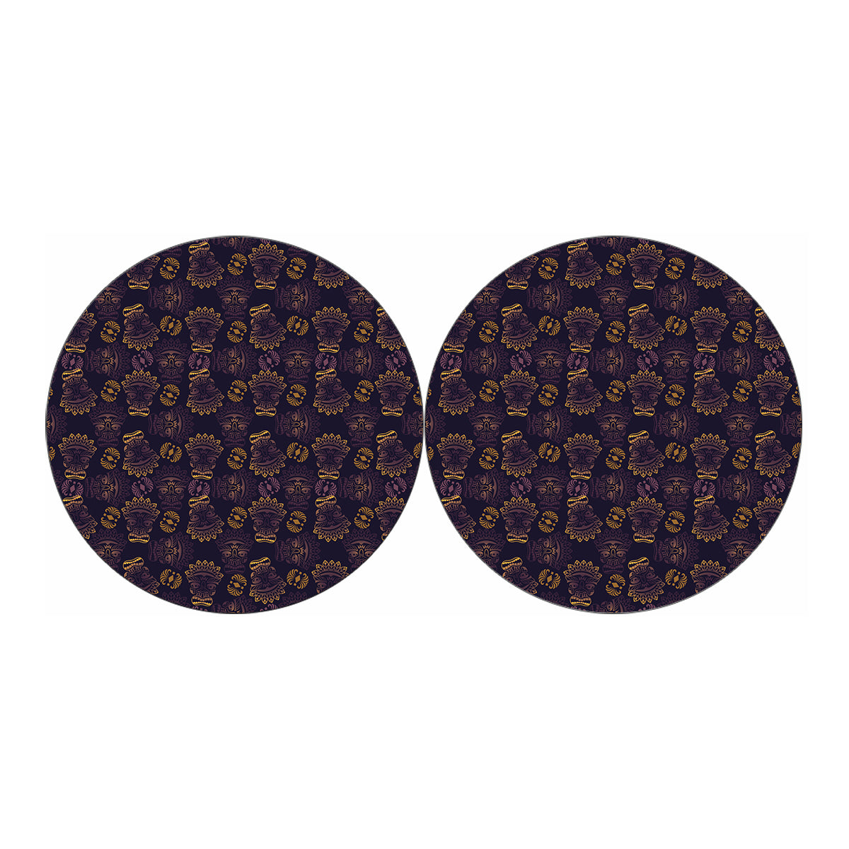 Ornament Tiki Mask Pattern Print Car Coasters